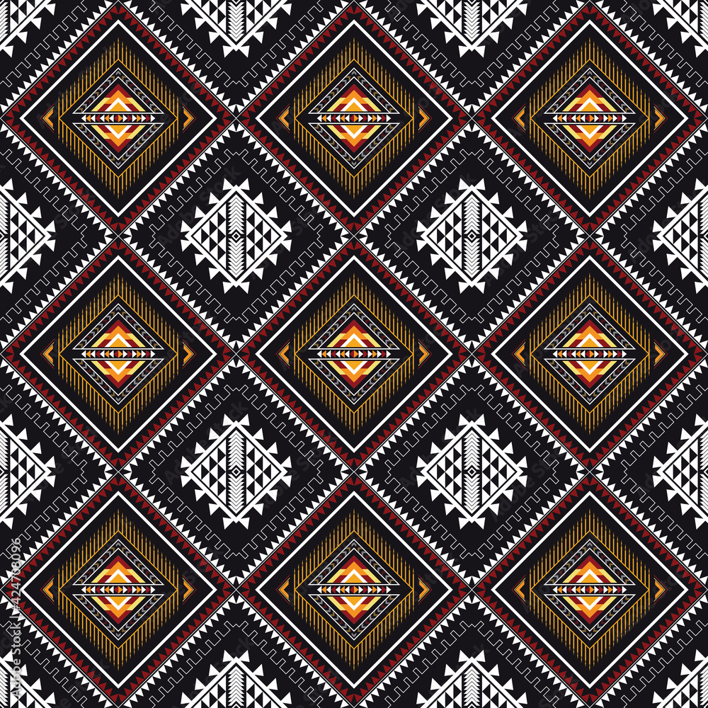 Geometric seamless pattern ethnic style for background, wallpaper, fabric, wrapping rug and carpet.