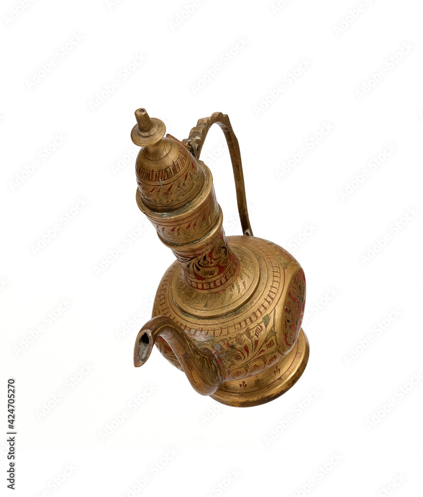 Indian water jar (kumgan) isolated on a white background Indian water jar (kumgan) isolated on a white background