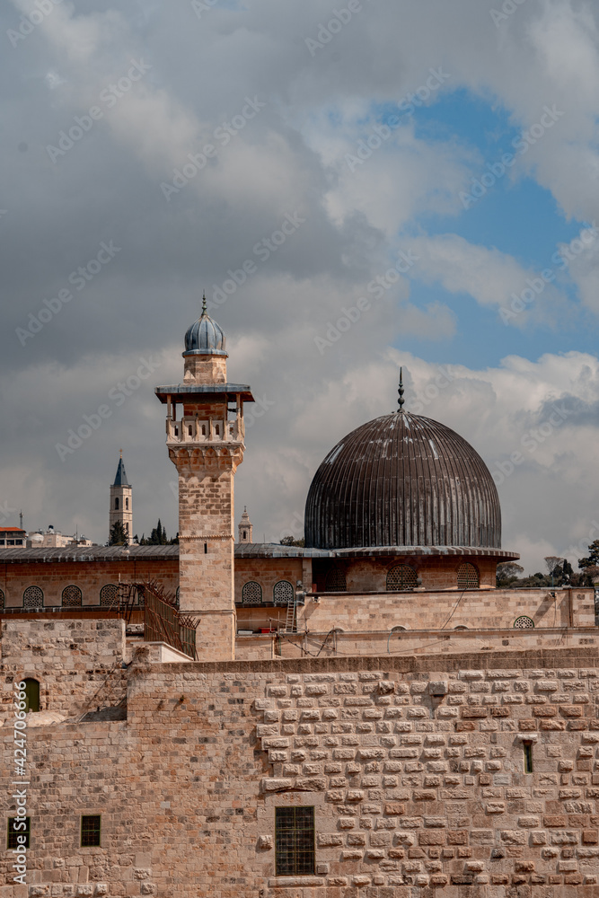 Muslim mosque on the temple mount in Jerusalem, Israel. Muslim shrine (590)