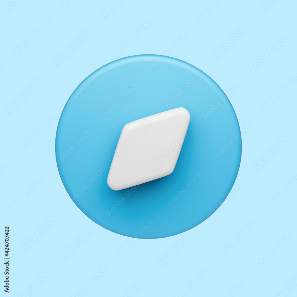 3d simple compass icon isolated illustration on pastel blue background. Hight quality 3d render 3d simple compass icon isolated illustration on pastel blue background. Hight quality 3d render