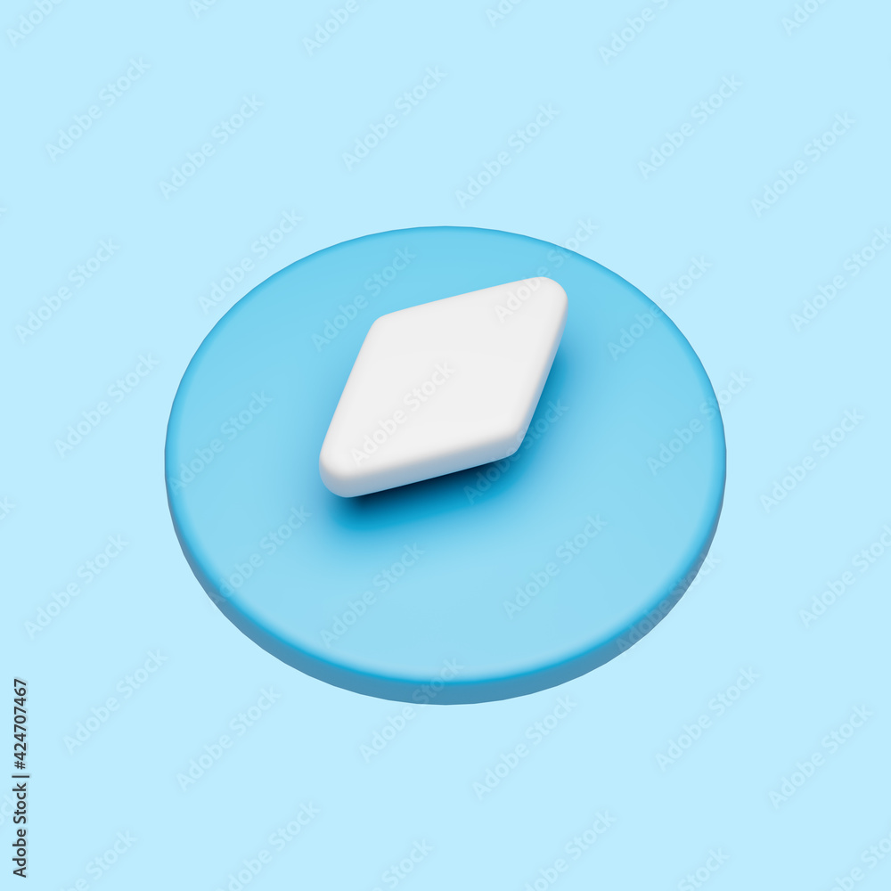 3d simple compass icon isolated illustration on pastel blue background. Hight quality 3d render 3d simple compass icon isolated illustration on pastel blue background. Hight quality 3d render