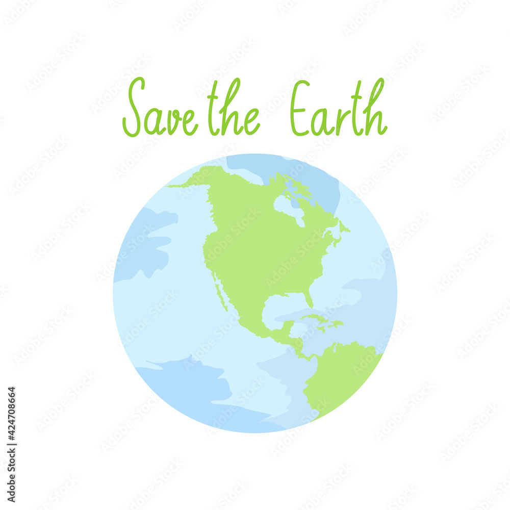 Save the Earth handwriting with Earth isolated on white background , Vector illustration EPS 10 Save the Earth handwriting with Earth isolated on white background , Vector illustration EPS 10