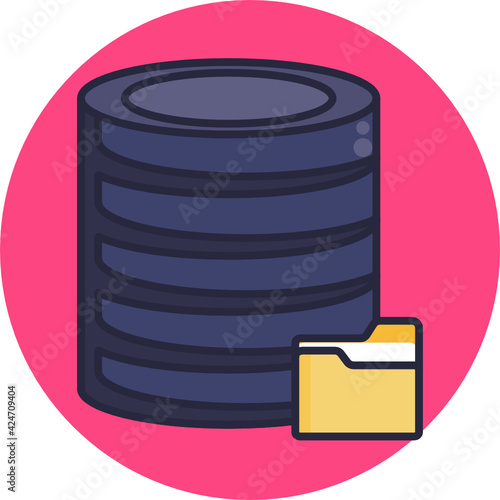 Server Icon. Database Icon. Vector Illustration