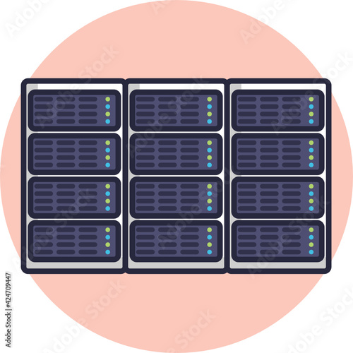 Server Icon. Database Icon. Vector Illustration