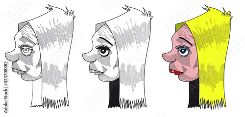 Jeune fille dessin graphique