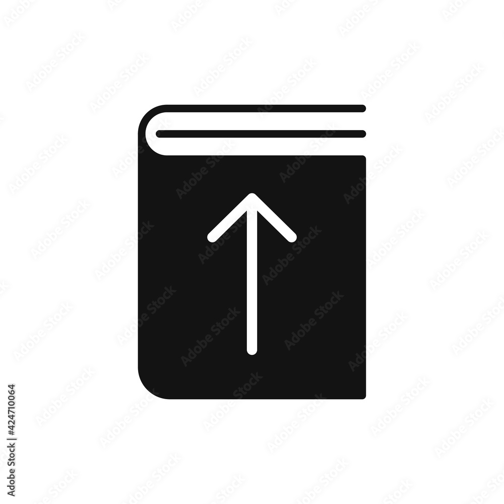 Upload black book vector icon, online book library store symbol. Simple flat vector illustration for web site or mobile app Upload black book vector icon, online book library store symbol. Simple flat vector illustration for web site or mobile app