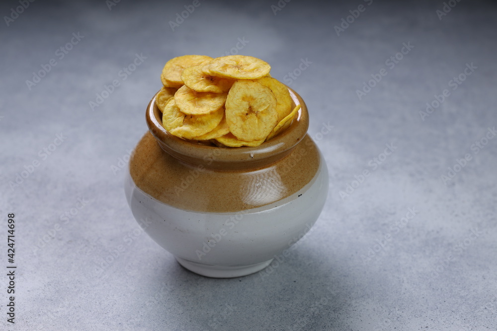 Dried banana chips or banana waffers Dried banana chips or banana waffers