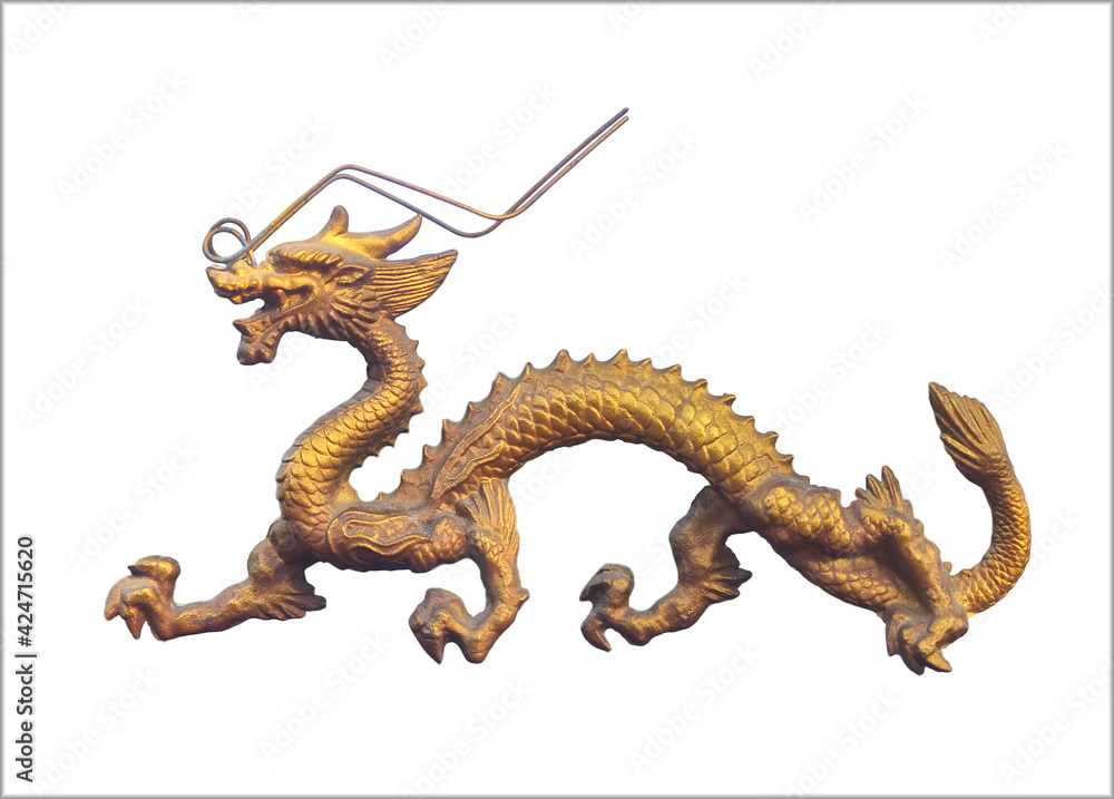 Fototapeta premium dragon on white