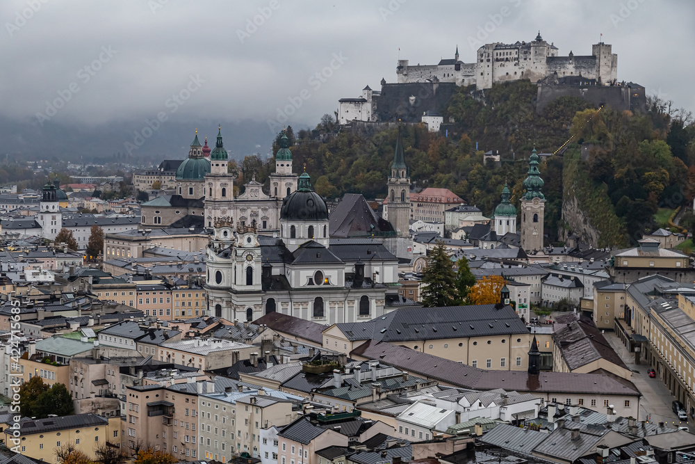 Obraz premium travel destination historic old town of Salzburg in Austria