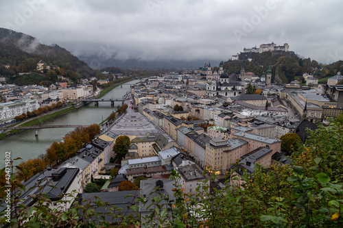 travel destination historic old town of Salzburg in Austria