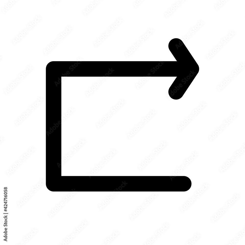 Turn right arrow icon. Suitable for applications user interfaces, website development, and various purposes. Turn right arrow icon. Suitable for applications user interfaces, website development, and various purposes.