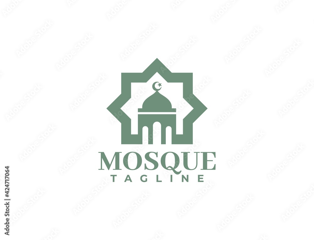 Illustration of a mosque. modern Islamic logo. good for any business, organization or foundation with a Islamic theme. Illustration of a mosque. modern Islamic logo. good for any business, organization or foundation with a Islamic theme.