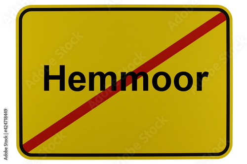 Illustration eines Stadtausgangsschildes der Stadt Hemmoor photo