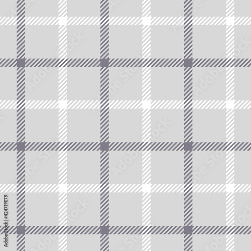Tattersall plaid pattern simple in grey and white. Seamless textured background graphic for menswear shirt or other modern everyday spring summer autumn everyday casual fashion textile print.