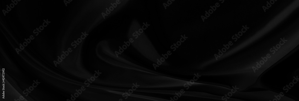 Black gray satin dark fabric texture luxurious shiny that is abstract silk cloth panorama background with patterns soft waves blur beautiful. Black gray satin dark fabric texture luxurious shiny that is abstract silk cloth panorama background with patterns soft waves blur beautiful.