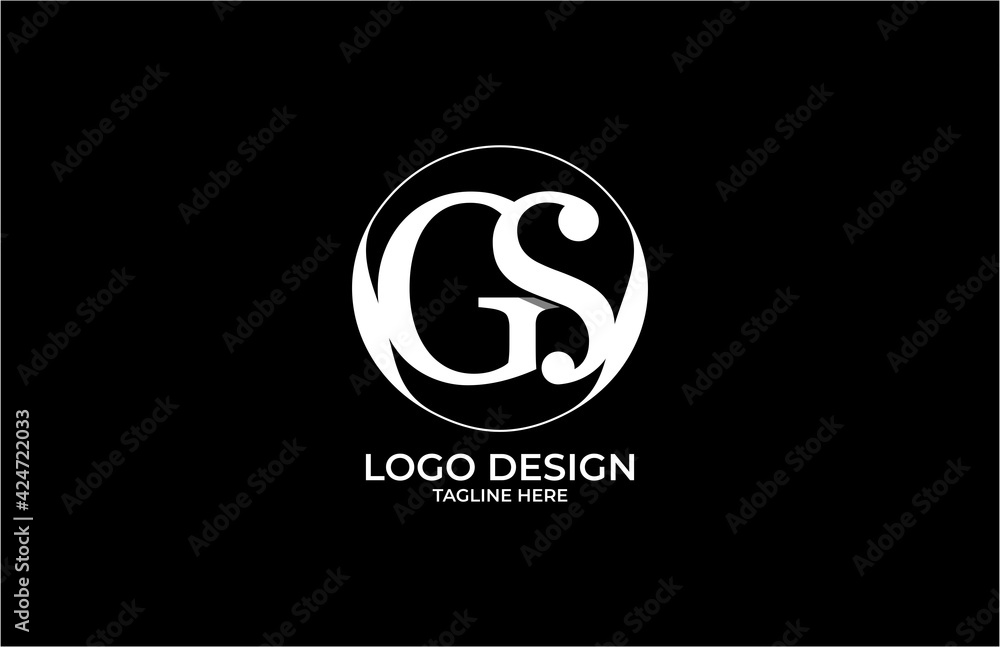 Initial Letter GS Inside Beauty Circle Shape Logo Monogram
