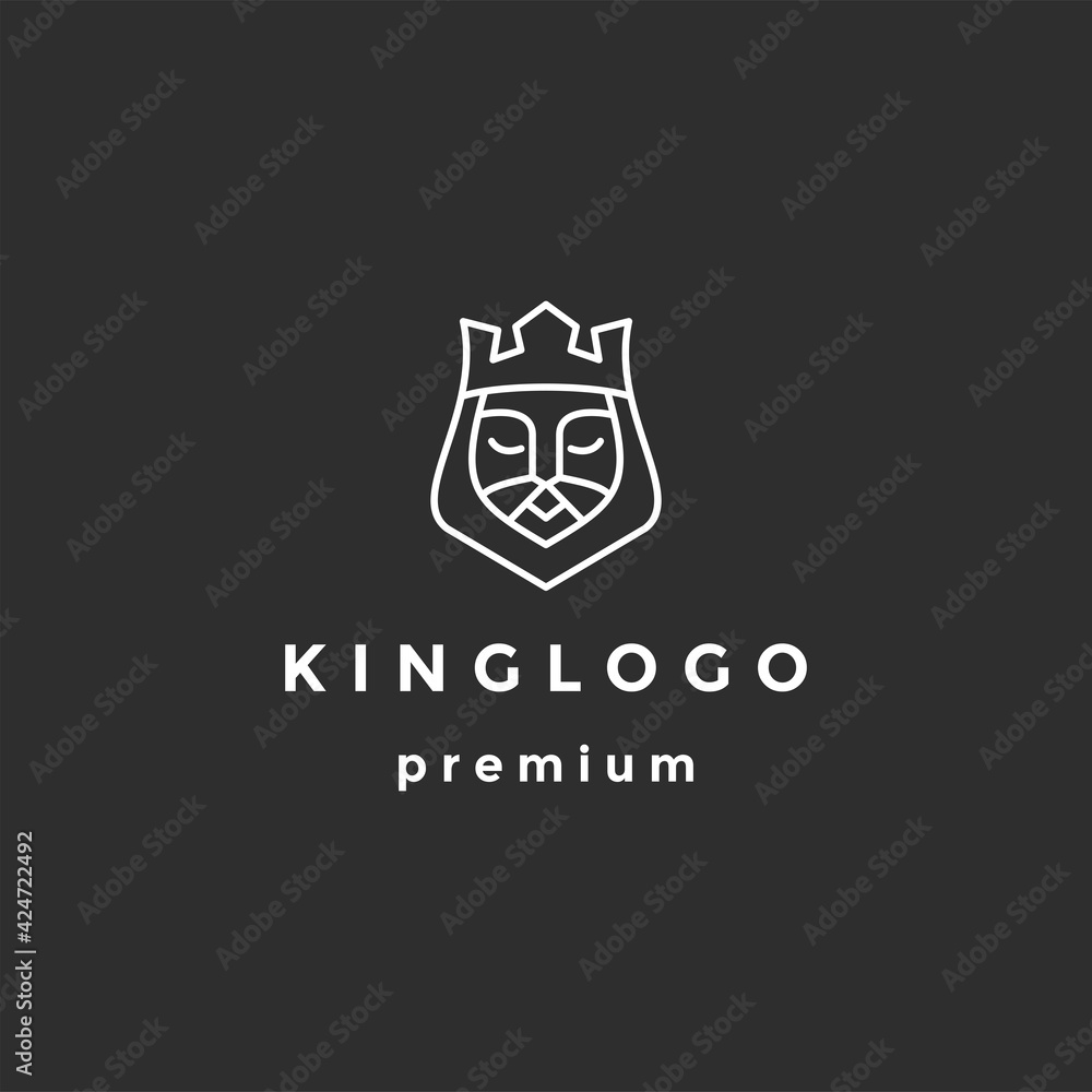 king Logo Icon Design Vector on black background