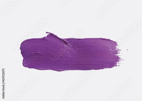 Colored strokes of acrylic paint. A thick coat of paint with traces of brush bristles. A trace of cosmetic lipstick. Vector image, design element, text background.