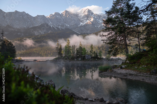 lake and mountains