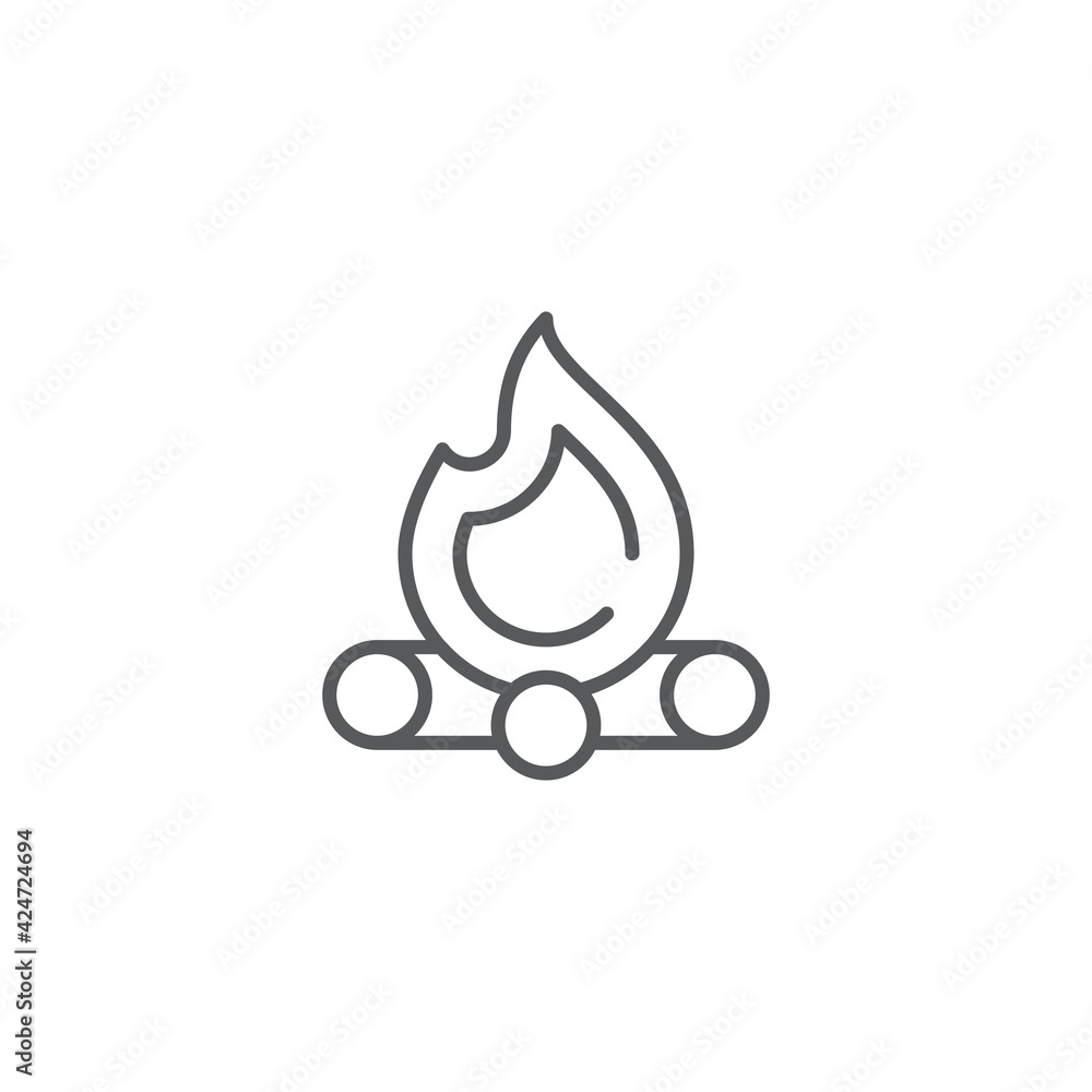 camping bonfire vector icon isolated background camping bonfire vector icon isolated background