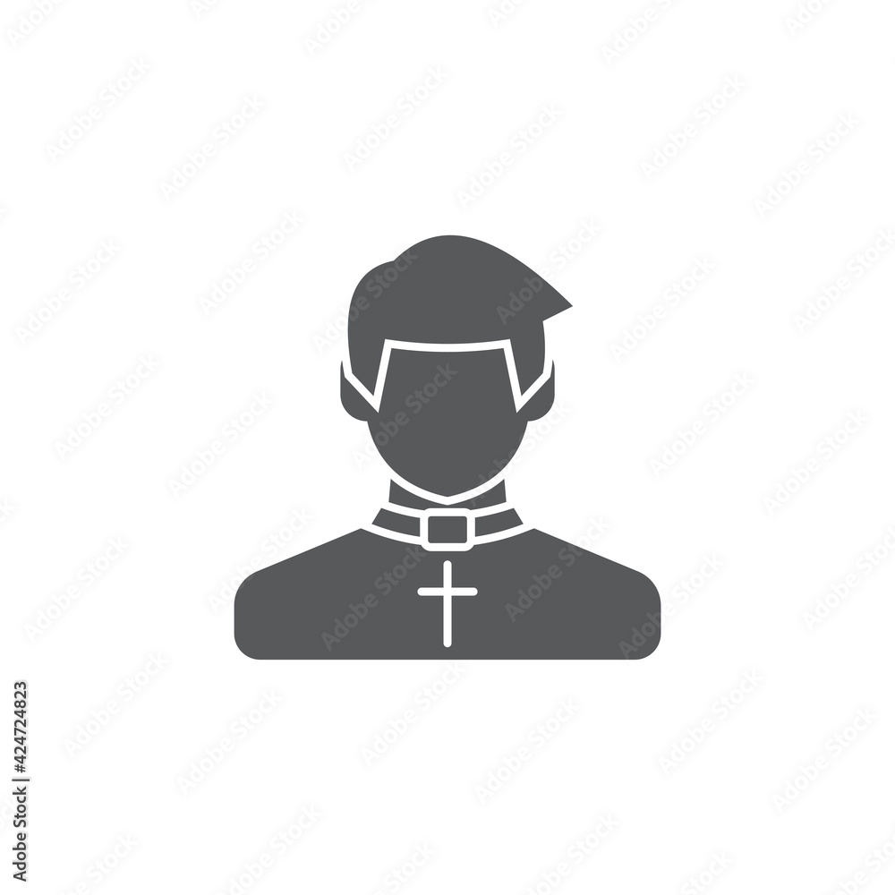 Catholic Priest Vector Icon. Pastor wearing priestly robes. Catholic Priest Vector Icon. Pastor wearing priestly robes.