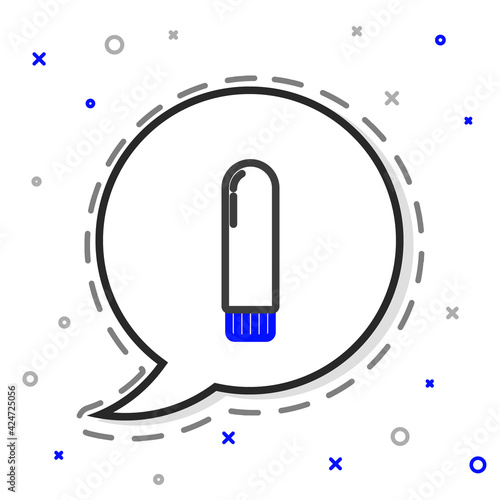 Line Dildo vibrator for sex games icon isolated on white background. Sex toy for adult. Vaginal exercise machines for intimate. Colorful outline concept. Vector Illustration