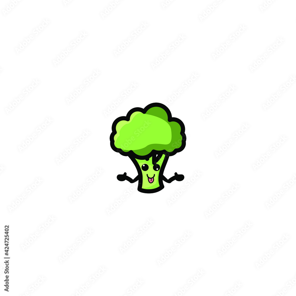 Cute Brocoli Mascot Vector Illustration Design. Epas 10. Recomended For Children Book. Cute Brocoli Mascot Vector Illustration Design. Epas 10. Recomended For Children Book.
