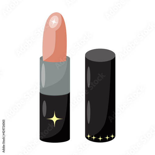 Vector lipstick hygiene lip care. vector flat illustration