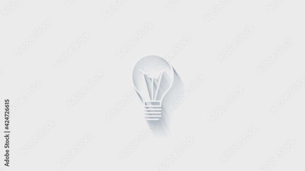 Light bulb idea icon isolated on white background. Accounting symbol. Business, education and finance. 4K Video motion graphic animation Light bulb idea icon isolated on white background. Accounting symbol. Business, education and finance. 4K Video motion graphic animation