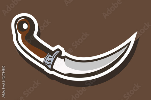 traditional Indonesian dagger kerambit vector illustration 