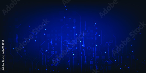 Digital hi tech line futuristic architect with glowing particle hi tech background.Vector illustrations.