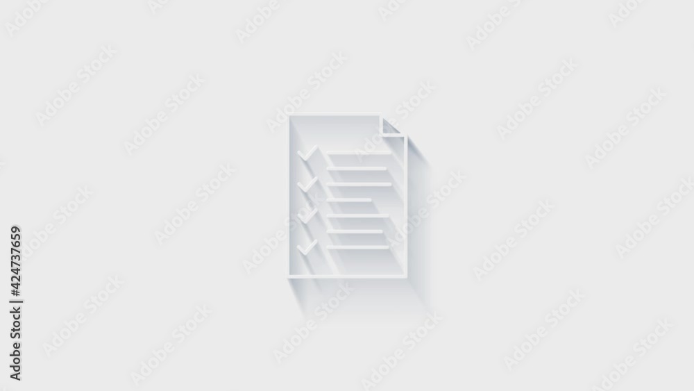 Simple document icon. White icon with shadow on transparent background. Simple document icon. White icon with shadow on transparent background.