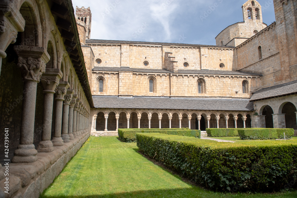 Gardens of Cathedral of Santa Maria d'Urgell. Catalonia
