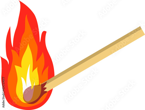 Cartoon isolated vector object matches and fire