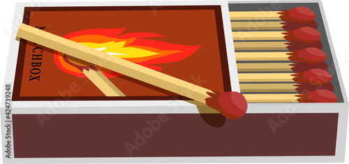 Cartoon isolated vector object matches and fire