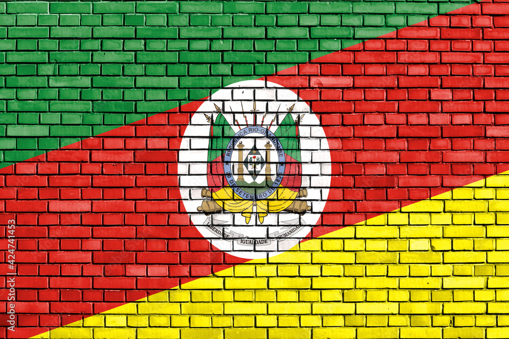 flag of Rio Grande do Sul painted on brick wall flag of Rio Grande do Sul painted on brick wall