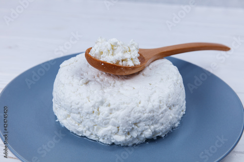 plate of sweet farm cottage cheese on table
