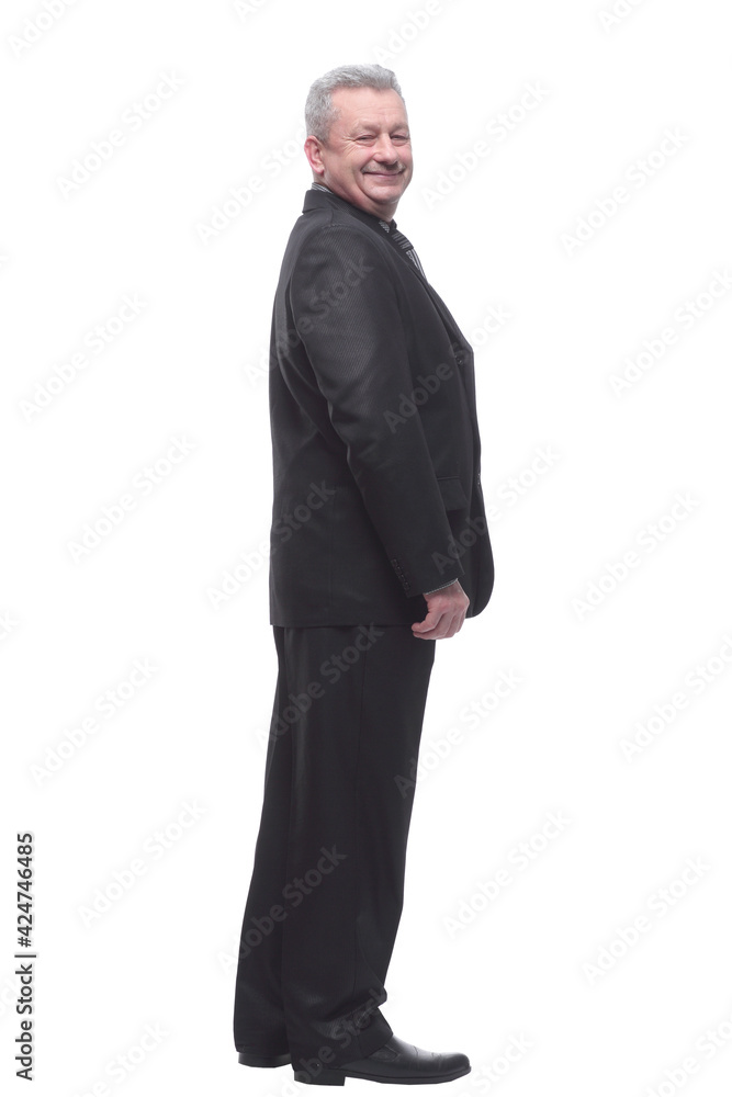 Side view portrait of a businessman isolated on a white backgrou Side view portrait of a businessman isolated on a white backgrou