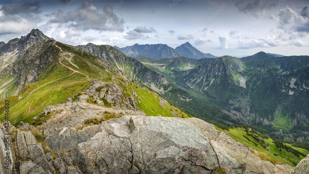View at Świnica, Wielka Kopa, Krywań from Beskid, Tatra Mountains, Poland