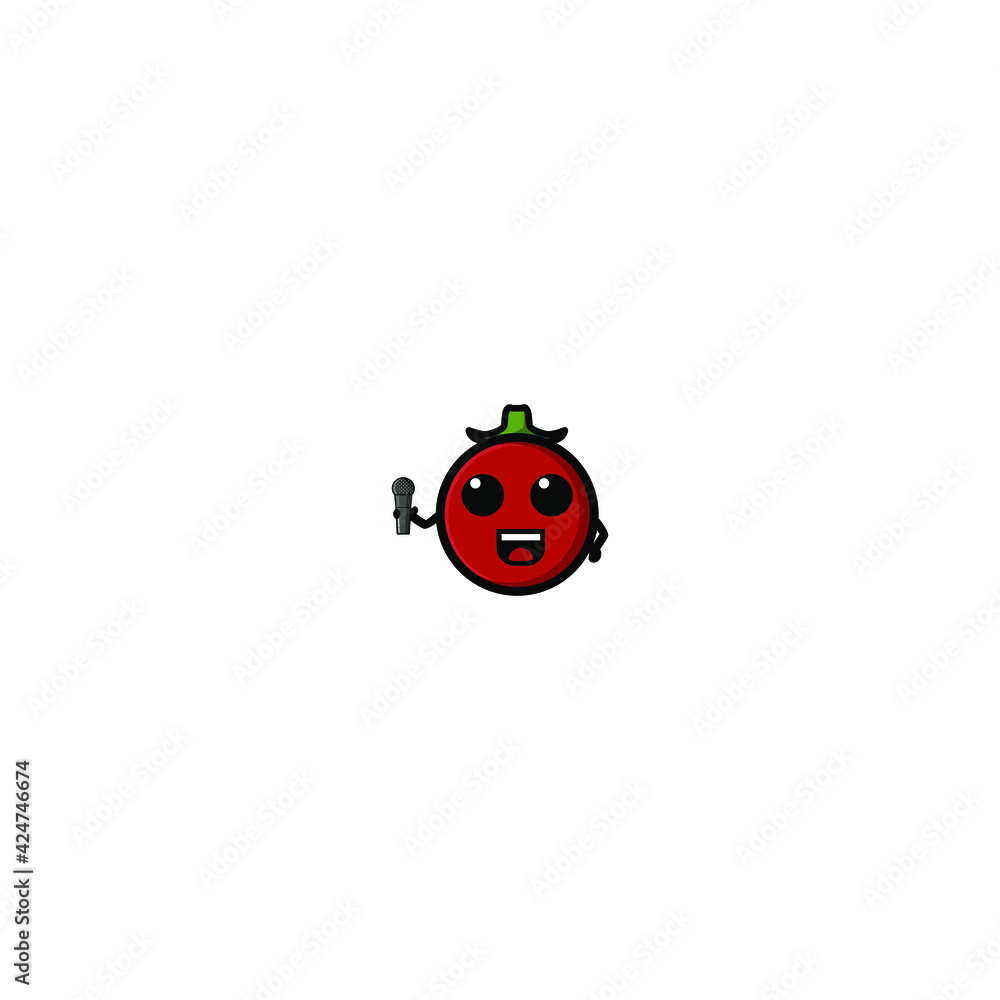 Cute Tomato Cartoon Character Vector Illustration Design. Outline, Cute, Funny Style. Recomended For Children Book, Cover Book, And Other. Cute Tomato Cartoon Character Vector Illustration Design. Outline, Cute, Funny Style. Recomended For Children Book, Cover Book, And Other.