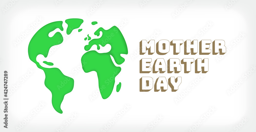 Mother Earth day. The Earth silhouette in cutout vector style Mother Earth day. The Earth silhouette in cutout vector style