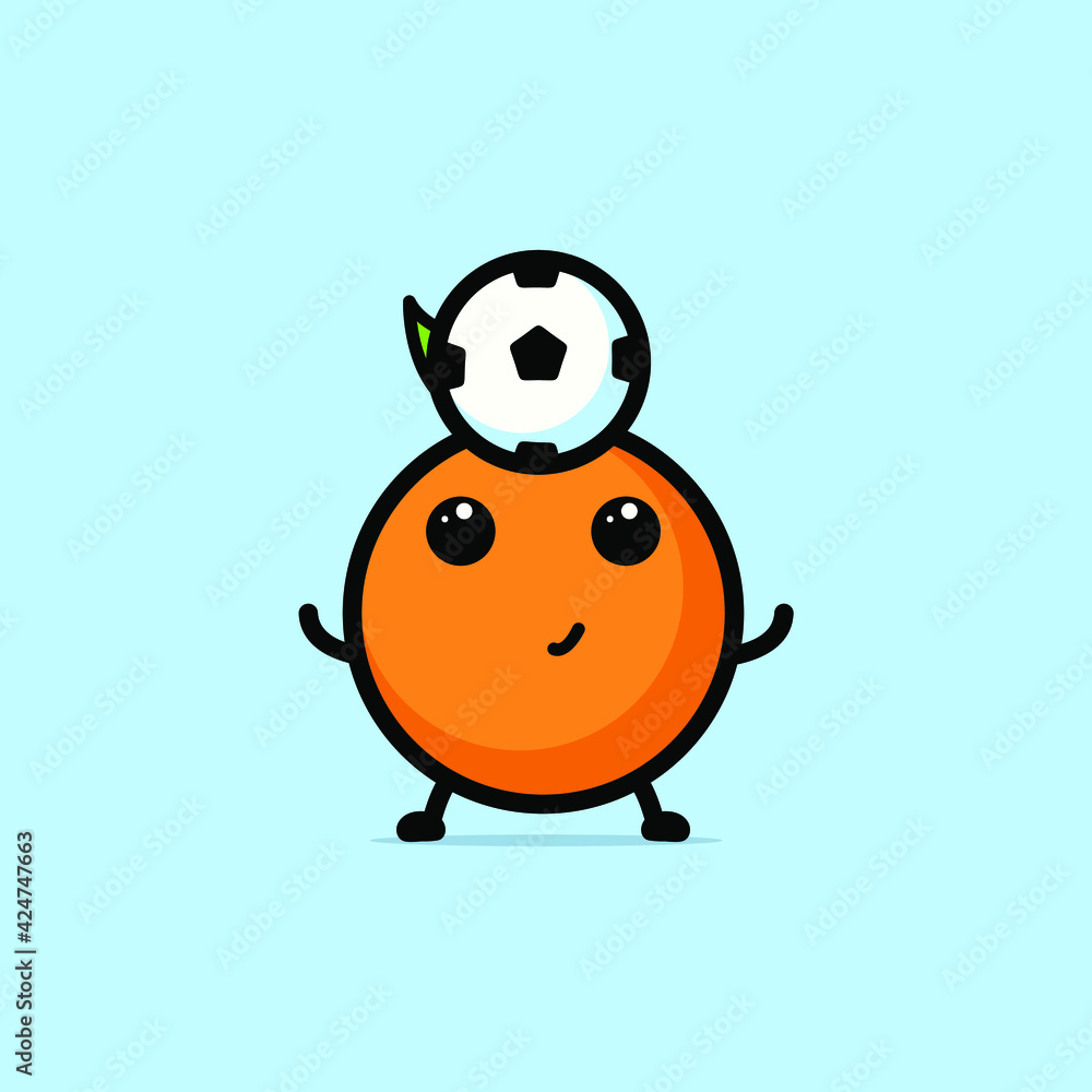 Obraz premium Cute Orange Cartoon Character Vector Illustration Design. Outline, Cute, Funny Style. Recomended For Children Book, Cover Book, And Other.
