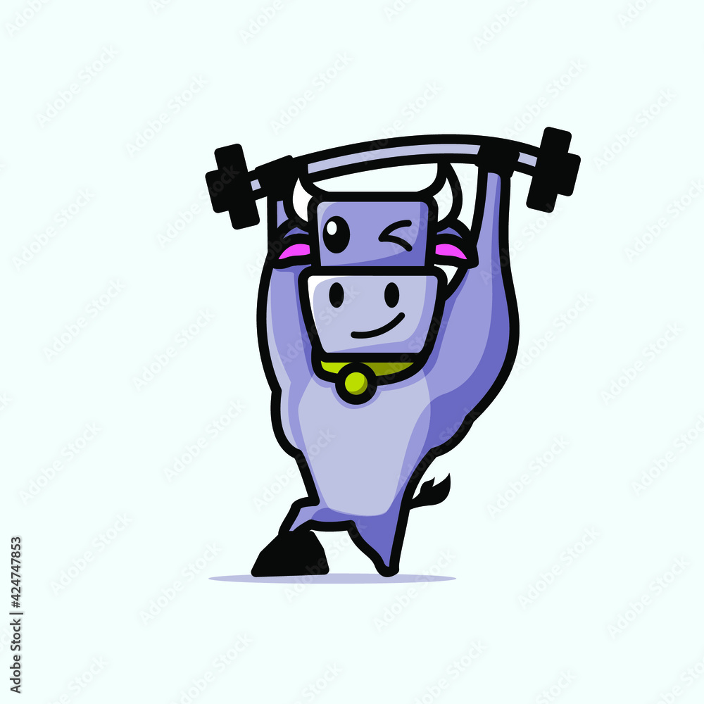 Cute Buffalo Sport Cartoon Character Vector Illustration Design. Outline, Cute, Funny Style. Recomended For Children Book, Cover Book, And Other. Cute Buffalo Sport Cartoon Character Vector Illustration Design. Outline, Cute, Funny Style. Recomended For Children Book, Cover Book, And Other.