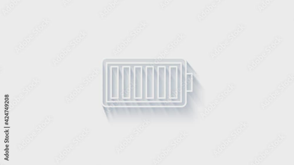 battery icon isolated on white background. Accounting symbol. Business, education and finance. 4K Video motion graphic animation battery icon isolated on white background. Accounting symbol. Business, education and finance. 4K Video motion graphic animation