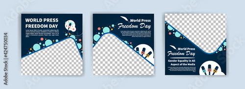 World Press Freedom Day. Social media templates for World Press Freedom Day. Banner vector for social media ads, web ads, business messages, discount flyers and big sale banners.