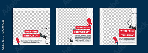 World Press Freedom Day. Social media templates for World Press Freedom Day. Banner vector for social media ads, web ads, business messages, discount flyers and big sale banners.