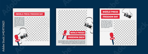 World Press Freedom Day. Social media templates for World Press Freedom Day. Banner vector for social media ads, web ads, business messages, discount flyers and big sale banners.