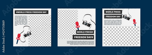 World Press Freedom Day. Social media templates for World Press Freedom Day. Banner vector for social media ads, web ads, business messages, discount flyers and big sale banners.