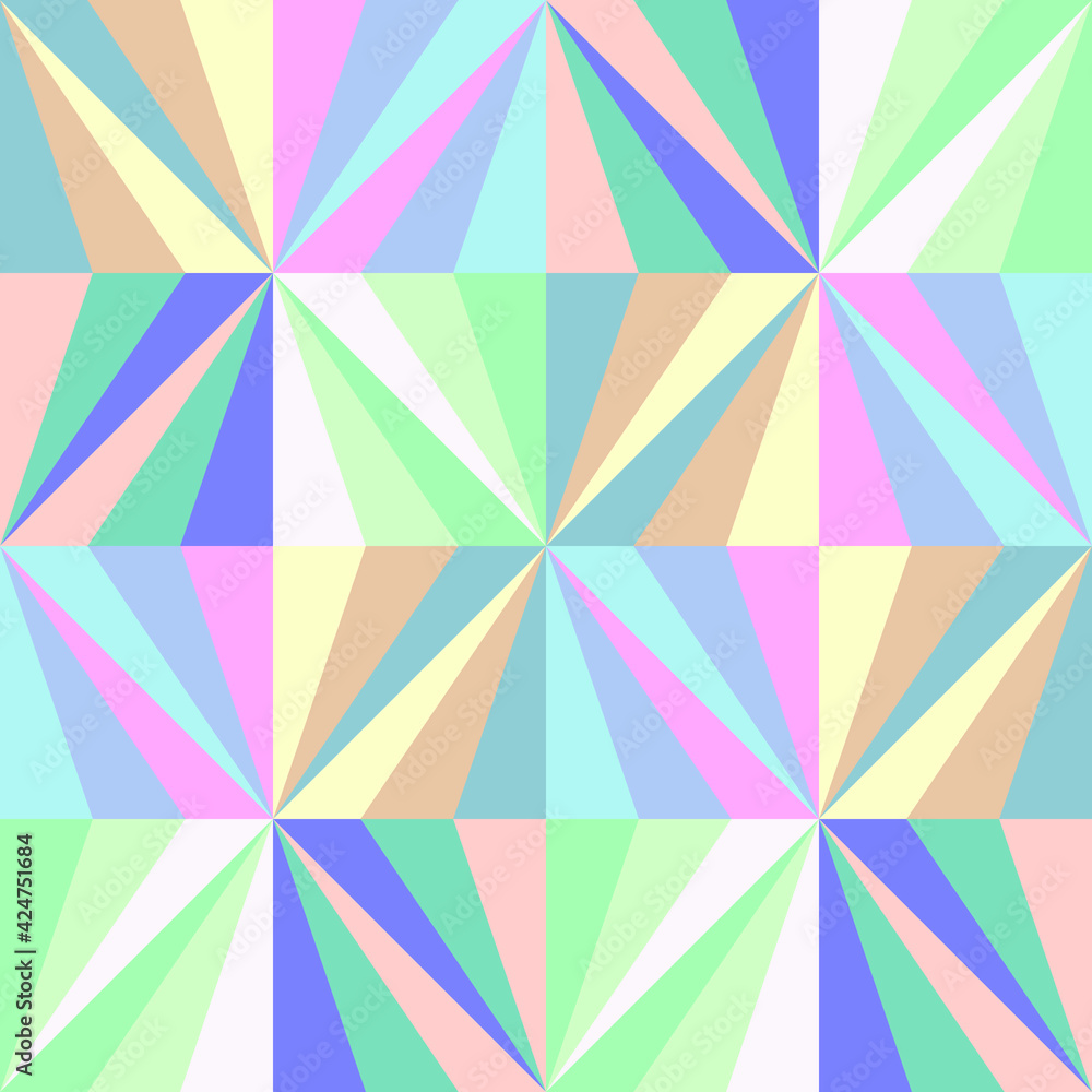 Seamless abstract geometry pattern with colorful triangles