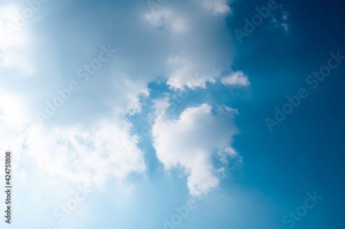 the white clouds on blue sky, summer